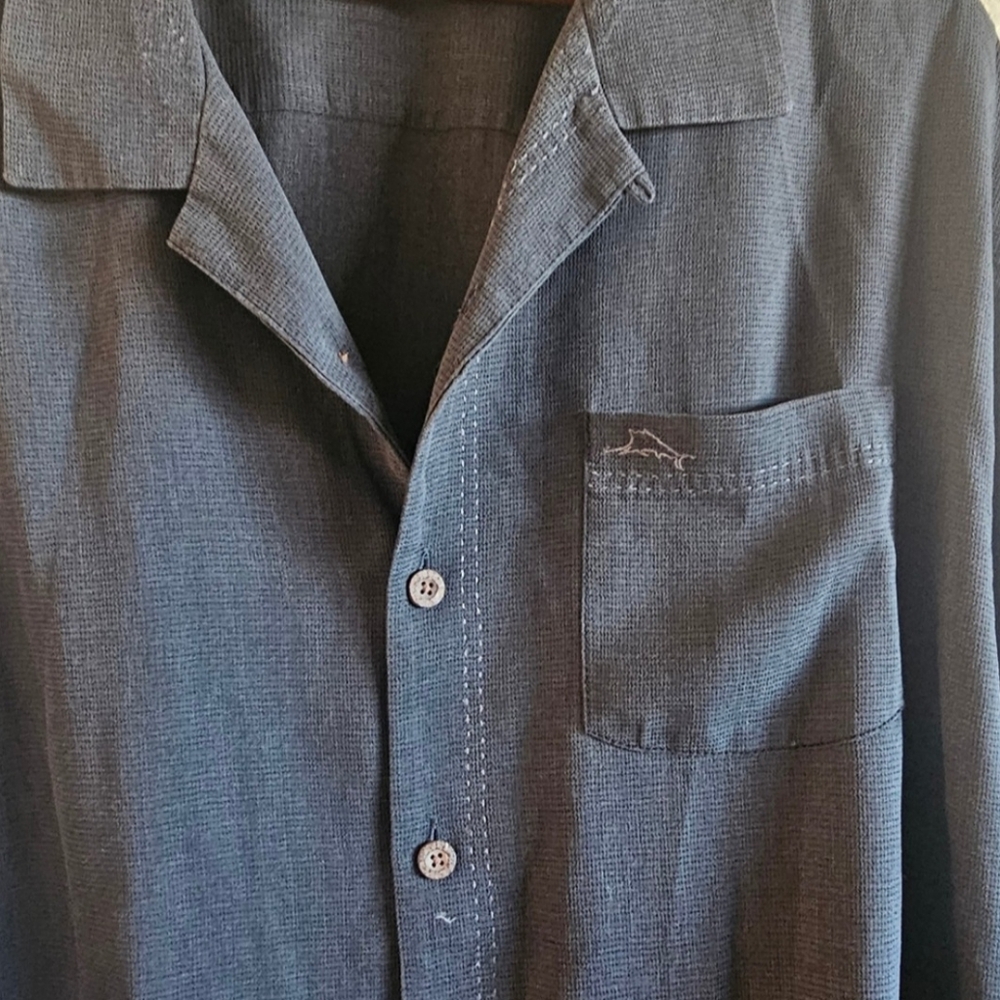 Black Tommy Bahama 2XLB Silk button down - Picture 6 of 7